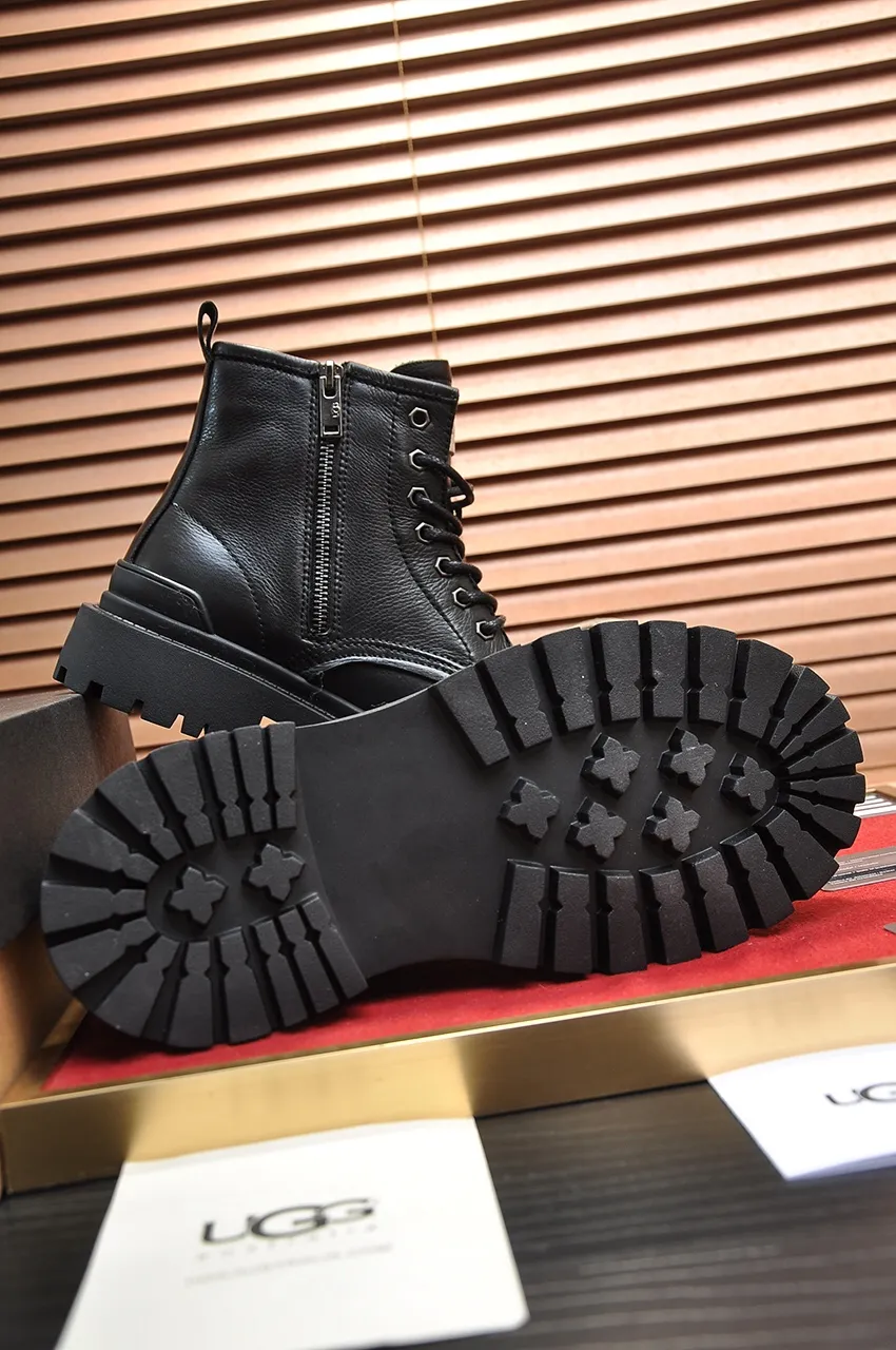 Men's shoes 💰640💶 [UGG] (full wool lining) top-end high-quality fur-in-one warm snow boots from Australia's warm luxury brand men's shoes, UGG-5877 official website synchronized, made of imported cowhide, carefully sewn...Imported rubber foam outsole (comfortable, soft, wear-resistant) The quality is really great...Exquisite workmanship, you can't put it down at first sight, available in sizes 39-44